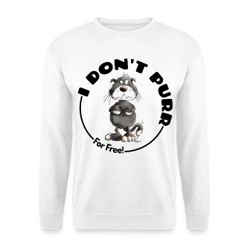 Grumpy I Don't Purr Cat Saying Cats - Unisex Sweatshirt - white - Front