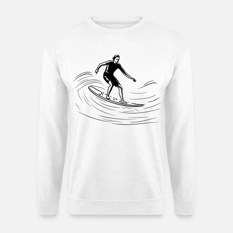 Surfer Skizze - Unisex Pullover - Weiß