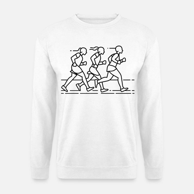 Läuferinnen Line Art - Unisex Pullover - Weiß