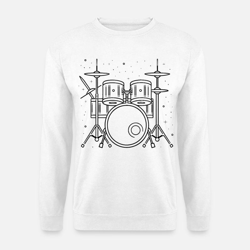 Drum Set Zeichnung - Unisex Pullover - Weiß