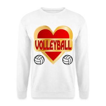 HERZ HOBBY VOLLEYBALL - Unisex Pullover - Weiß - Vorne