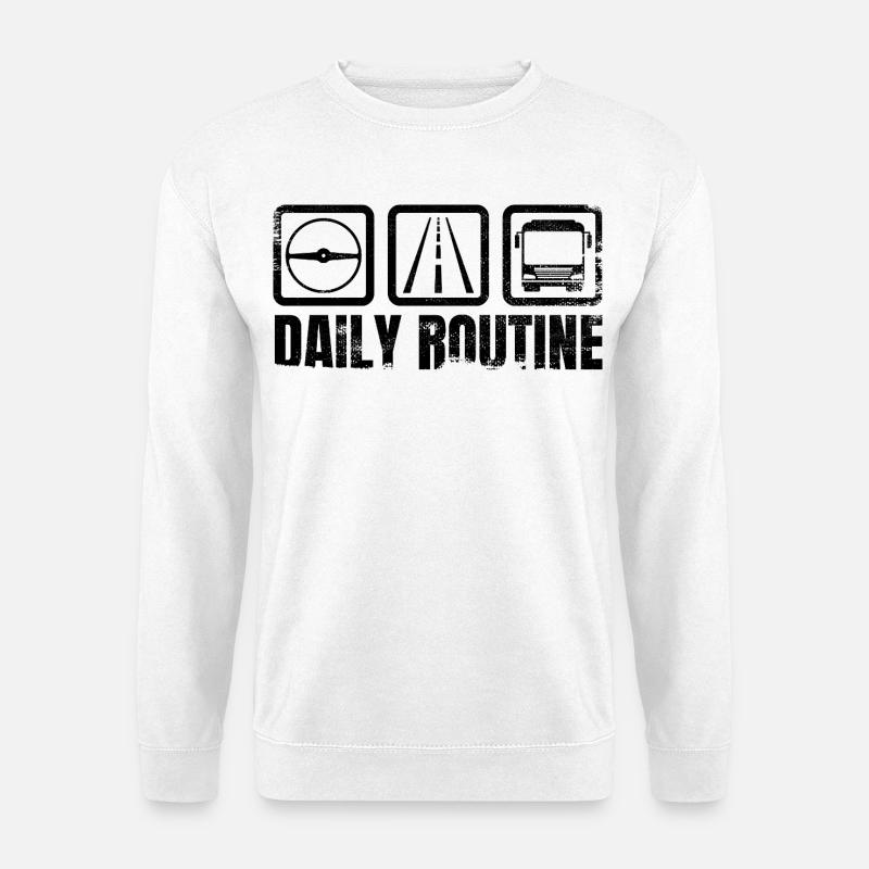 Routine du chauffeur d’autobus - Sweat-shirt Unisexe - blanc