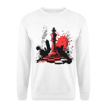 Schachfiguren Graffiti - Unisex Pullover - Weiß - Vorne