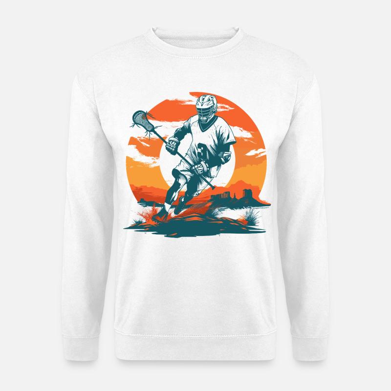 Lacrosse Spieler Grafik - Unisex Pullover - Weiß