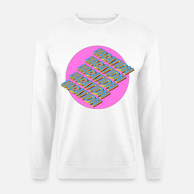 Vacation – 3D Retro Schriftzug - Unisex Pullover - Weiß