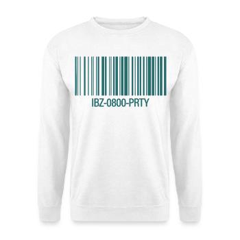 IBZ-0800-PRTY – Barcode Party Ticket - Unisex Pullover - Weiß - Vorne