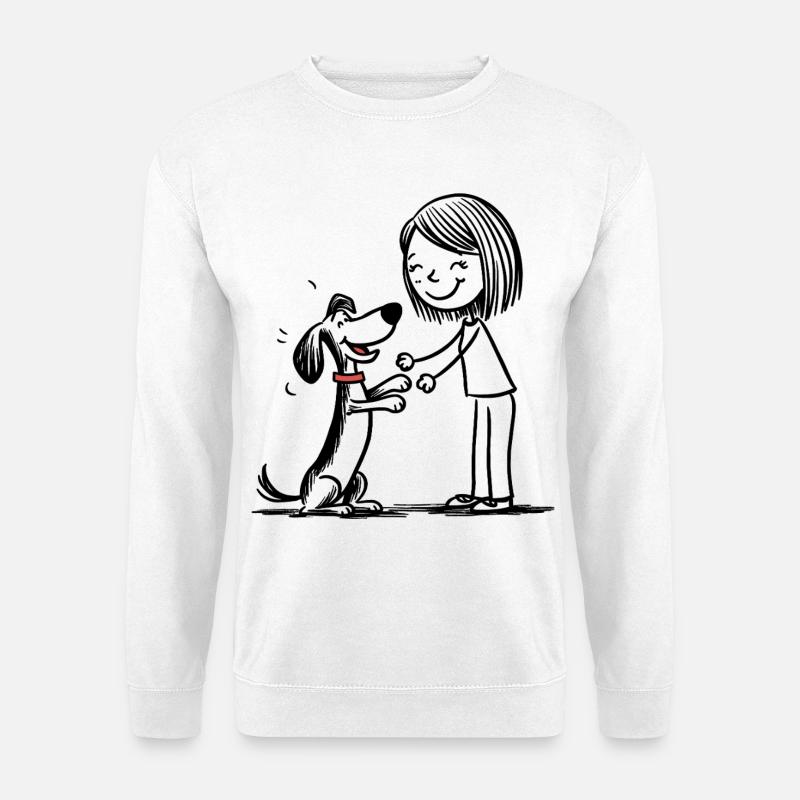 Die mit dem Hund Spielt ! - Unisex Pullover - Weiß