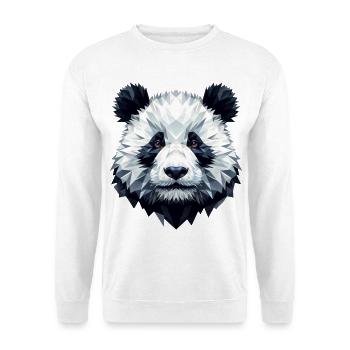 Panda Gesicht Polygon Kunst Geometrie - Unisex Pullover - Weiß - Vorne