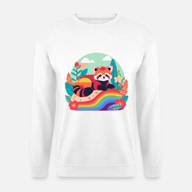 Rainbow Panda at Rest - Unisex Sweatshirt - white