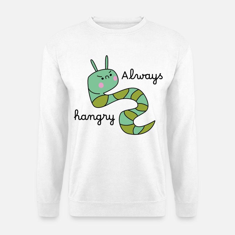 Grumpy Caterpillar – Lustige Cartoon-Raupe - Unisex Pullover - Weiß