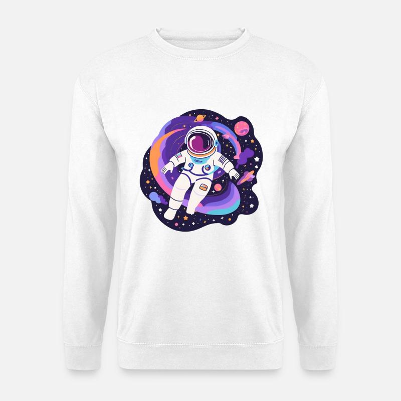 Weltraum-Regenbogen-Astronaut - Unisex Pullover - Weiß