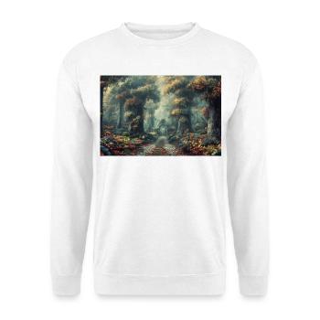 Waldlandschaft Illustration Poster - Unisex Pullover - Weiß - Vorne