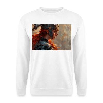 Poster Illustration Femme guerrière - Sweat-shirt Unisexe - blanc - Devant