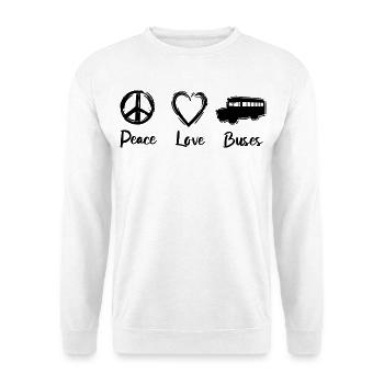 Ich liebe Busse - Unisex Pullover - Weiß - Vorne