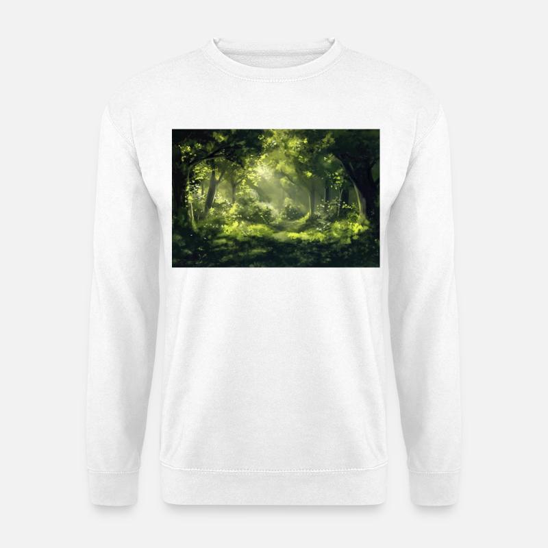 Forest Landscape Illustration Poster - Unisex Sweatshirt - white
