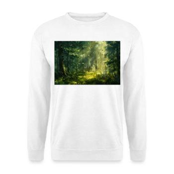 Waldlandschaft Illustration Poster - Unisex Pullover - Weiß - Vorne