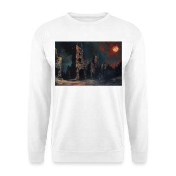 Poster Illustration Medieval Landscape in Ruins - Unisex Sweatshirt - white - Front