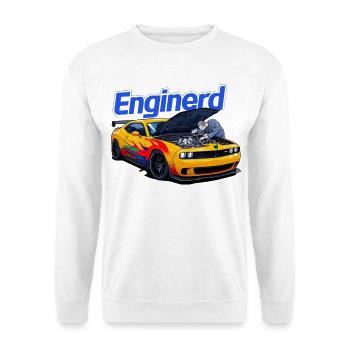 Muscle Car en cours de travail par un mécanicien - Sweat-shirt Unisexe - blanc - Devant