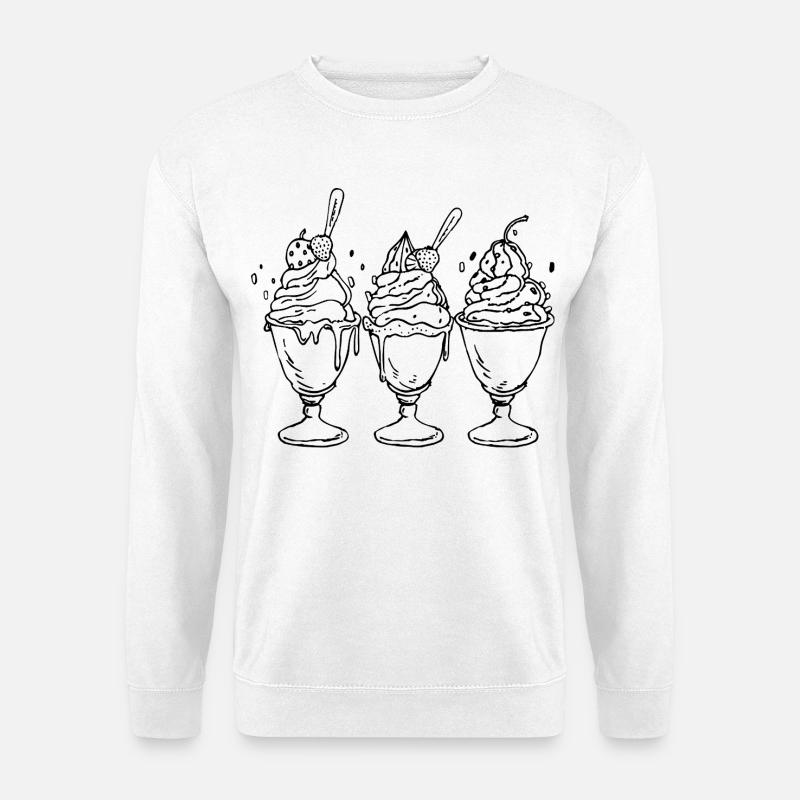 Eiscreme im Cartoon Look - Unisex Pullover - Weiß