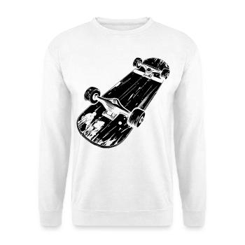 Skateboard Skizze - Unisex Pullover - Weiß - Vorne