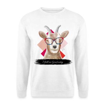 JvG Ziege "I fühl mi Goaßartig." - Unisex Pullover - Weiß - Vorne