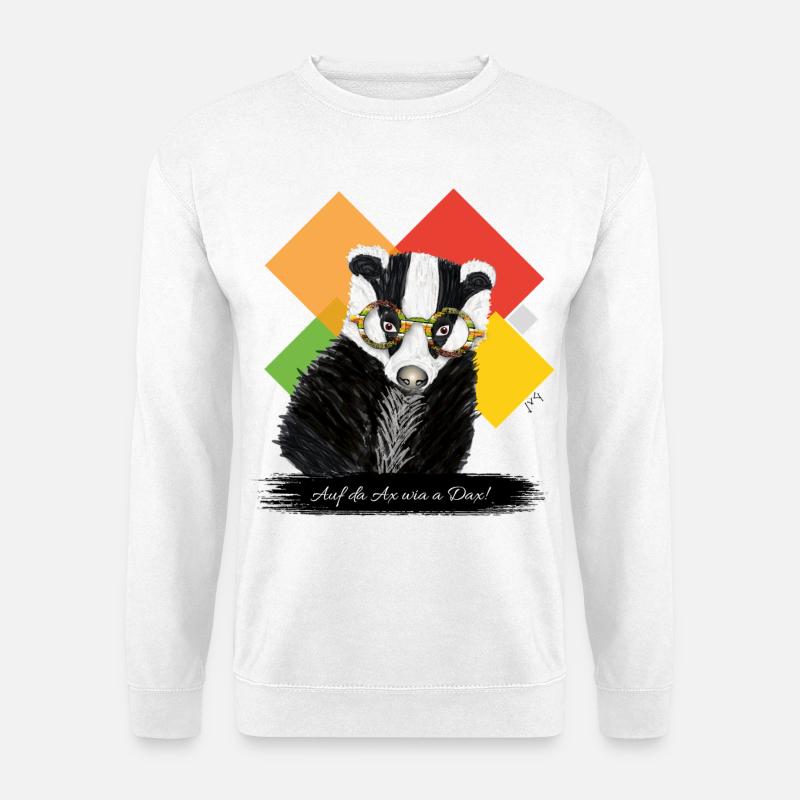 JvG Dachs "Auf da Ax wia a Dax" - Unisex Pullover - Weiß