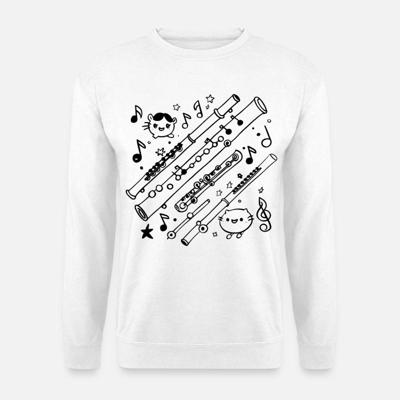 Flöten Comic - Unisex Pullover - Weiß