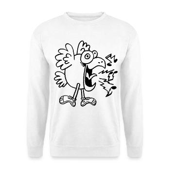 Verrückter Vogel in Schuhen - Unisex Pullover - Weiß - Vorne