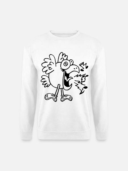 Oiseau fou en chaussure - Sweat-shirt Unisexe - blanc