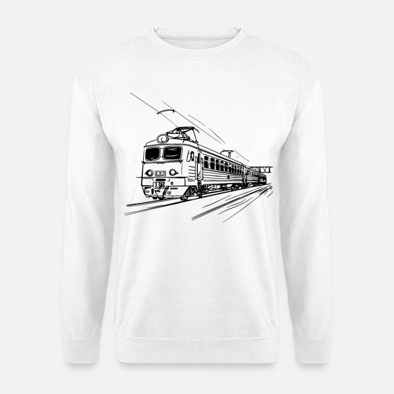 Eisenbahn Skizze - Unisex Pullover - Weiß
