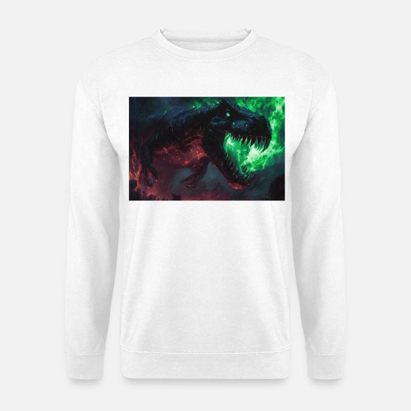 Poster Illustration Monster T-rex - Unisex Pullover - Weiß