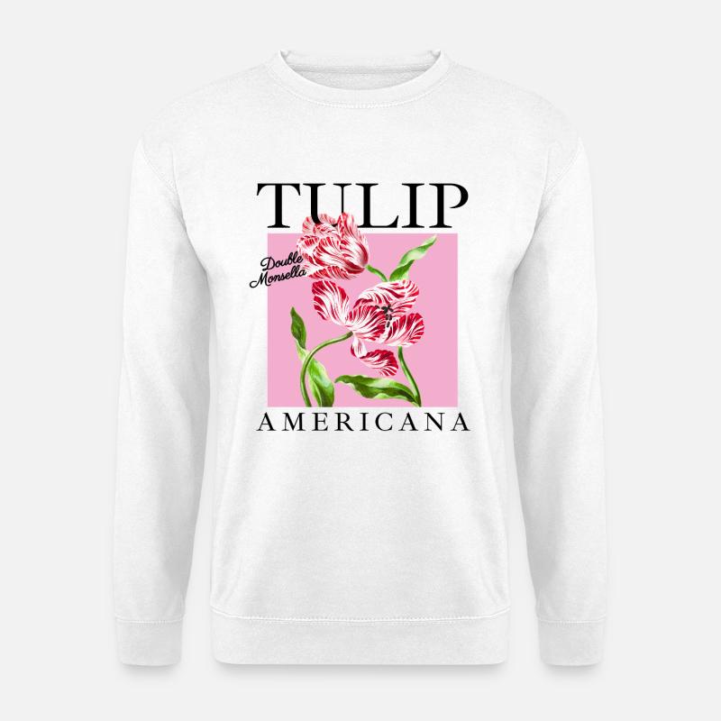Barock-Tulpen Duo auf Rosa - Unisex Pullover - Weiß
