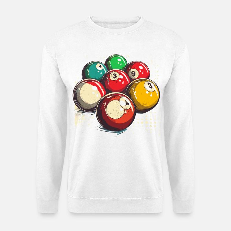 Grafik Billardkugeln - Unisex Pullover - Weiß