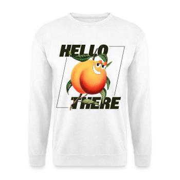 Peach Retro – Hello There Statement - Unisex Sweatshirt - white - Front