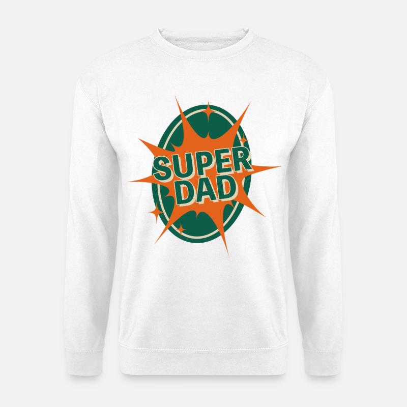 Super Dad tegneseriestil design - Unisex sweater - hvid