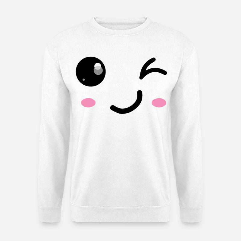 Zwinkerndes Lächeln - Unisex Pullover - Weiß