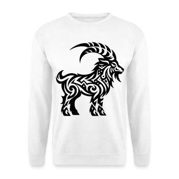 Chèvre de montagne tribale - Sweat-shirt Unisexe - blanc - Devant