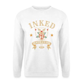 Inked Dads Club Tattoo Style - Unisex Pullover - Weiß - Vorne - Alina (178cm) & Michal (187cm)