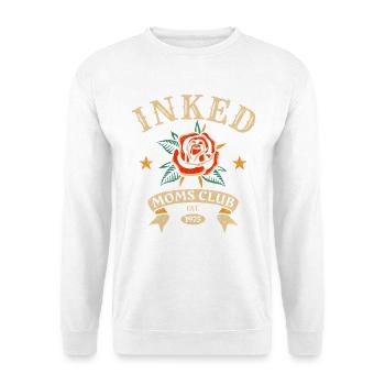 Inked Moms Club Tattoo Style - Unisex Pullover - Weiß - Vorne - Alina (178cm) & Michal (187cm)