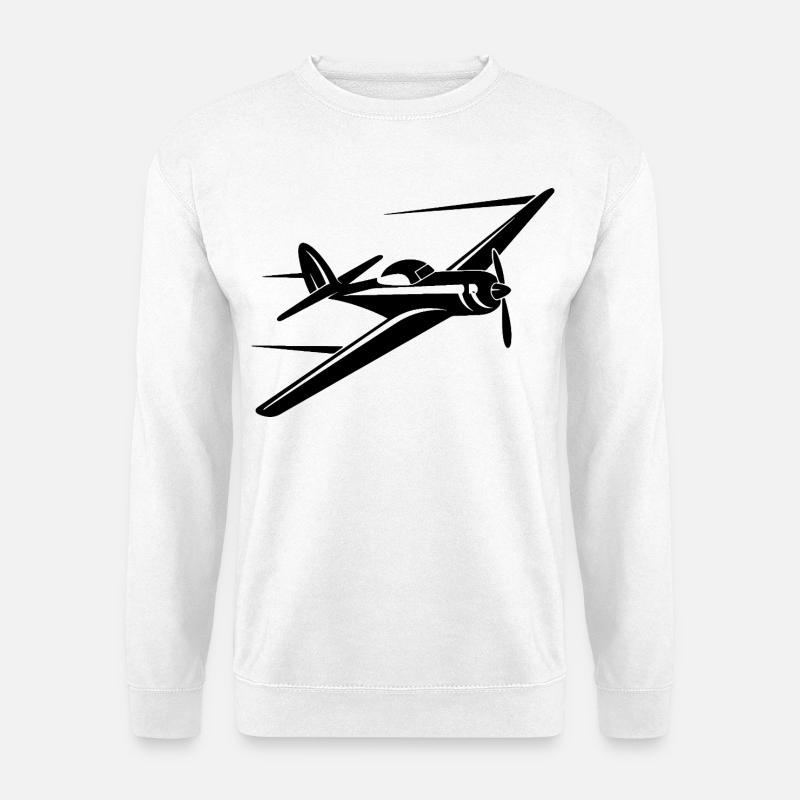 Propellerflugzeug Zeichnung - Unisex Pullover - Weiß