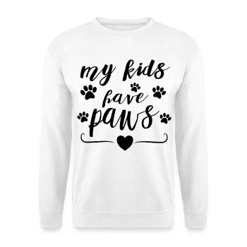 Mes enfants ont des pattes – Conception de la déclaration des parents d’animaux - Sweat-shirt Unisexe - blanc - Devant