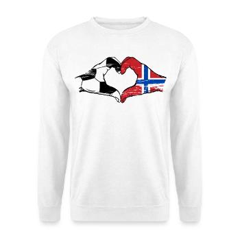 Norway Football Flag Hands Heart Shape Used - Unisex Sweatshirt - white - Front