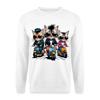 Rocker cats - Unisex Sweatshirt - white - Front