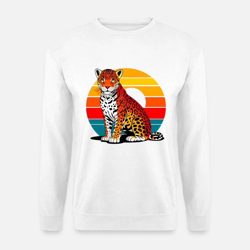 Jaguar am Strand - Unisex Pullover - Weiß