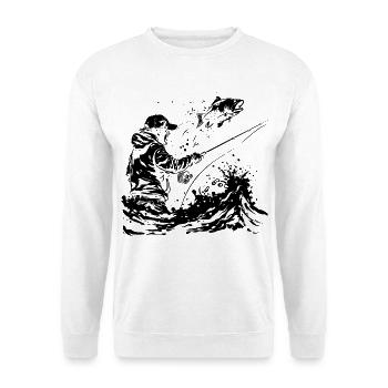 Dessin de pêche - Sweat-shirt Unisexe - blanc - Devant
