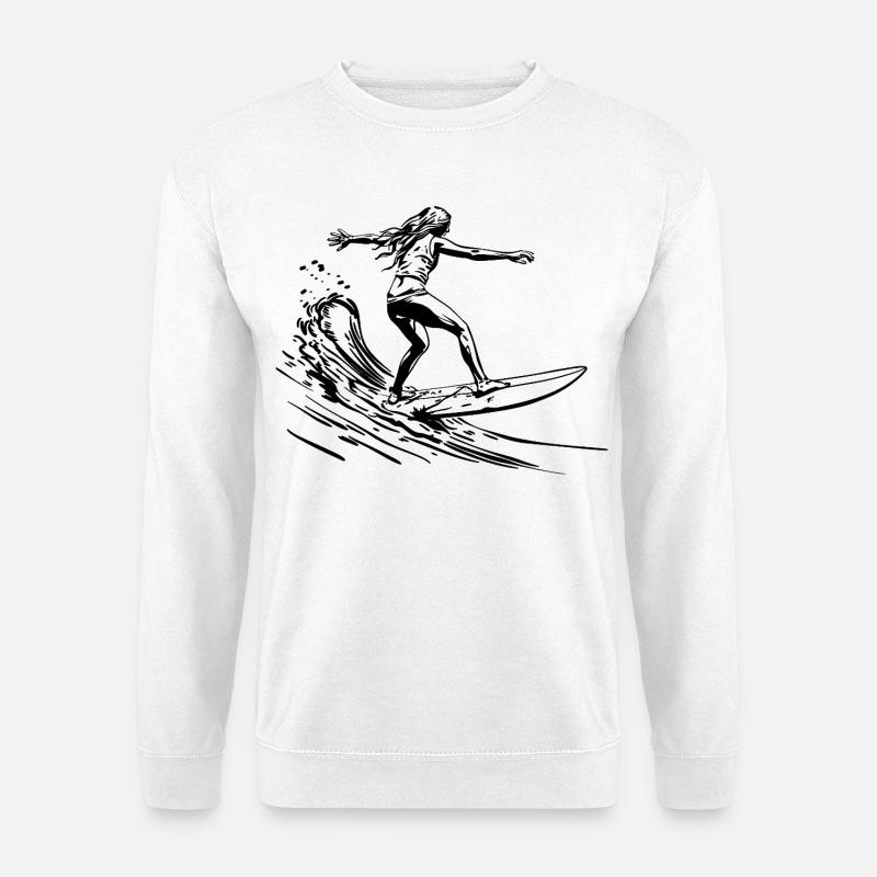 Surfen Mädchen - Unisex Pullover - Weiß