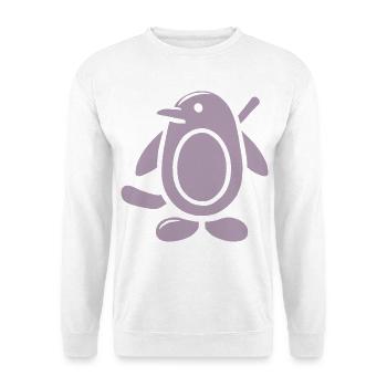 Pinguin Eishockey Silhouette Minimalistisch - Unisex Pullover - Weiß - Vorne