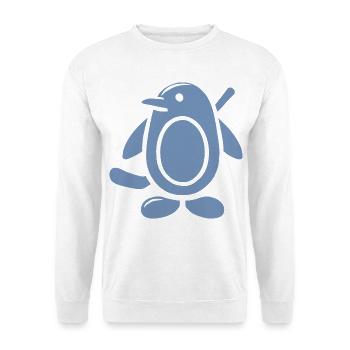Pinguin Eishockey Silhouette Minimalistisch - Unisex Pullover - Weiß - Vorne