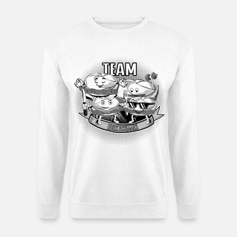 Team Leberkassemmel – Snack Squad! - Unisex Pullover - Weiß