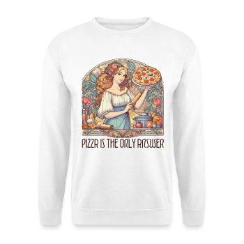 La pizza est la seule réponse Cadeau drôle - Sweat-shirt Unisexe - blanc - Devant
